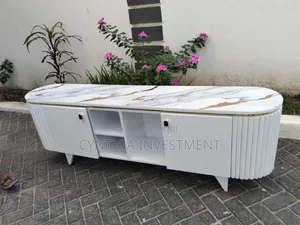 6 Ft Gold Top TV Stand