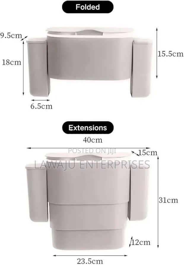 Foldable Kitchen Hanging Dustbin with Trash Bag Storage - 1