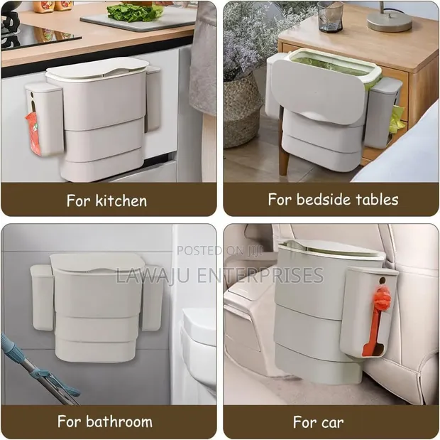 Dustbin ya Jikoni Inayokunjwa na Hifadhi ya Mifuko ya Taka - 1