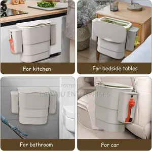 Foldable Kitchen Hanging Dustbin with Trash Bag Storage