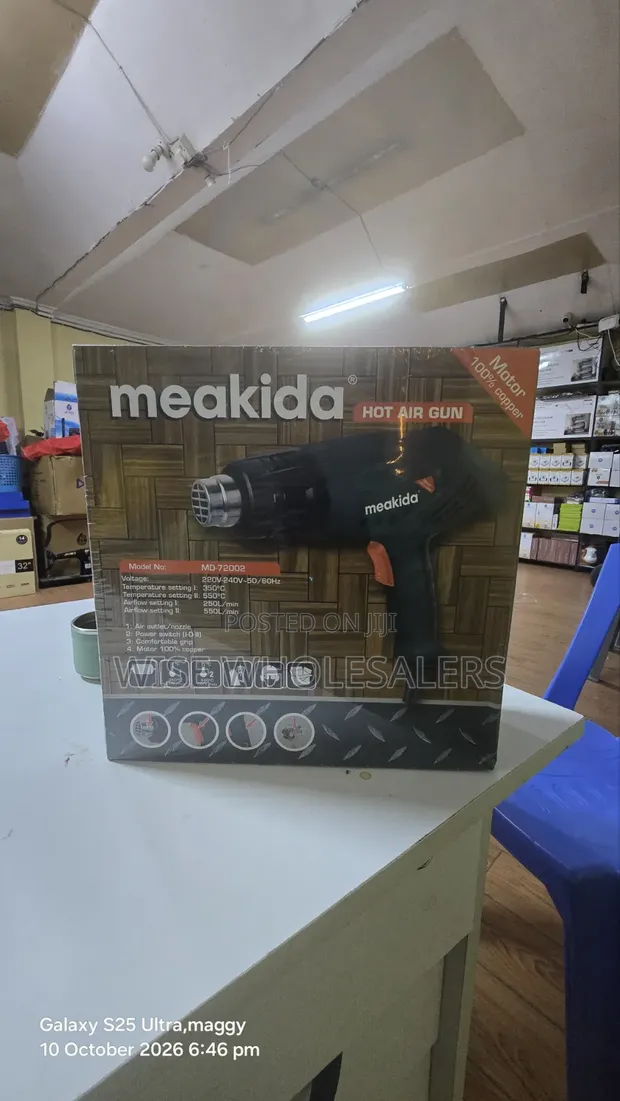 Meakida Heavy Duty Heat Gun 2000W - Joto Linaloweza Kurekebishwa - 1