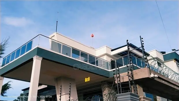 Stainless Steel & Tinted Glass Balcony Railing | Custom Balustrade - 1