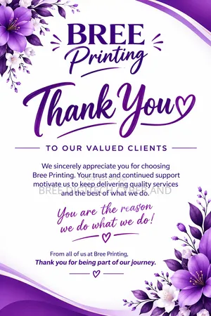 Thank You Card Printing Services