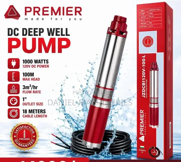 Premier DC Deep Well Submersible Pump 100m 1000W - 1