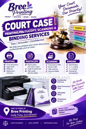 Professional Court Document Printing, Scanning, Copying & Binding