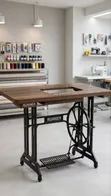 Manual Sewing Machine Table Top & Iron Pedal Stand Set - 2