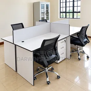 Modern 4-Person Office Workstation Cubicles