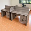Modern 4-Person Office Workstation Cubicles - 2
