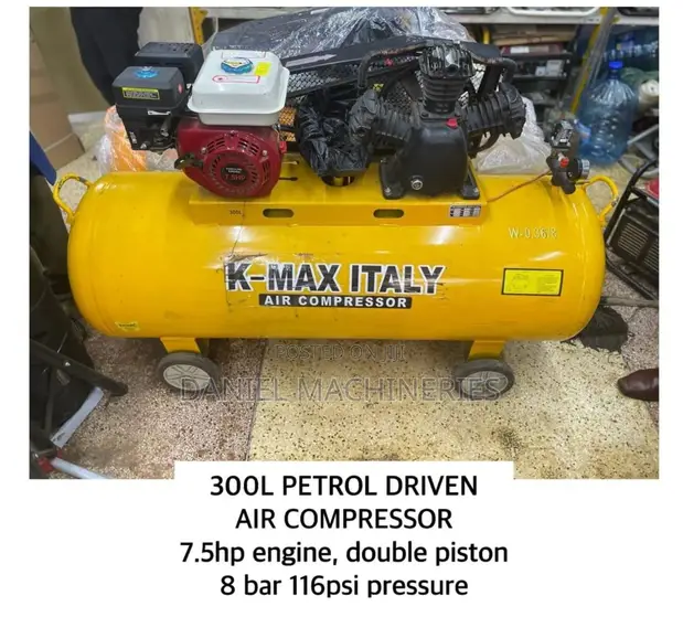 300L Petrol Air Compressor 7.5HP 8 Bar Double Piston - 1