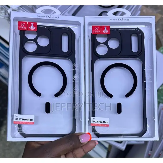 Xundo Anti-Yellowing Hard Clear Case na Kingo Nyeusi kwa iPhone 17 Pro Max - 1