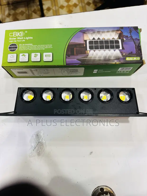 Solar Wall Lamp BK12 - Bright LED Outdoor Light - 1