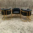 Black and Gold Leather Styling Chair / Manicure Seat - 2