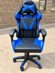 Ergonomic Gaming Chair - Blue & Black with Headrest - 1