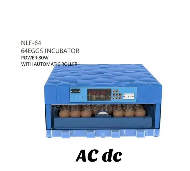 AC/DC 64-Egg Incubator 80W with Automatic Roller - 1