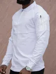 Clavis Fashion Hub T-Shirt ya Kiume ya Kijeshi ya Nusu Zip - 3