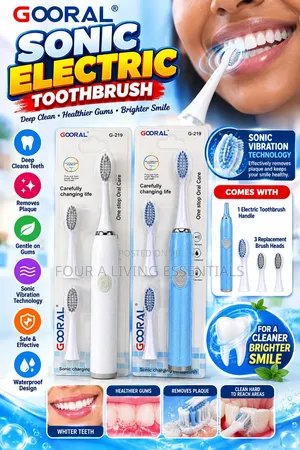 Sonic Electric Toothbrush with 3 Brush Heads