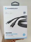 Powerology Kamba ya USB-C hadi Lightning Iliyofumwa (2M, 60W PD, Nyeusi) - 3