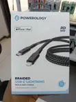 Powerology Kamba ya USB-C hadi Lightning Iliyofumwa (2M, 60W PD, Nyeusi) - 4