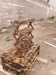 12 Pairs Rustic Shoe Rack - 4 Tiers - 1