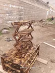 12 Pairs Rustic Shoe Rack - 4 Tiers - 2