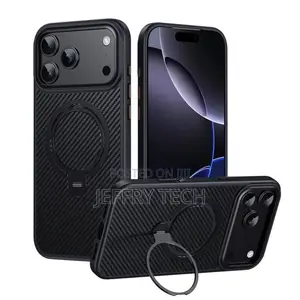 Carbon Fibre Case with Magnetic Stand for iPhone 17 Pro Max