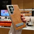 Genuine Leather Case with Metallic Stand for Samsung Galaxy S23 Ultra - 1