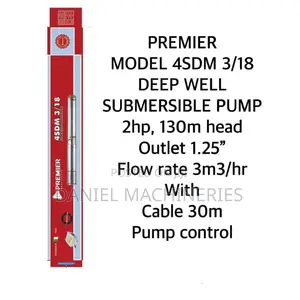 Premier 4SDM 3/18 2HP Deep Well Submersible Water Pump