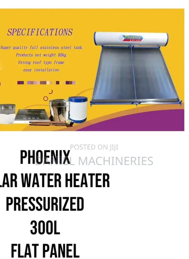 Phoenix DC Pressurized 300L Flat Panel Solar Water Heater - 1