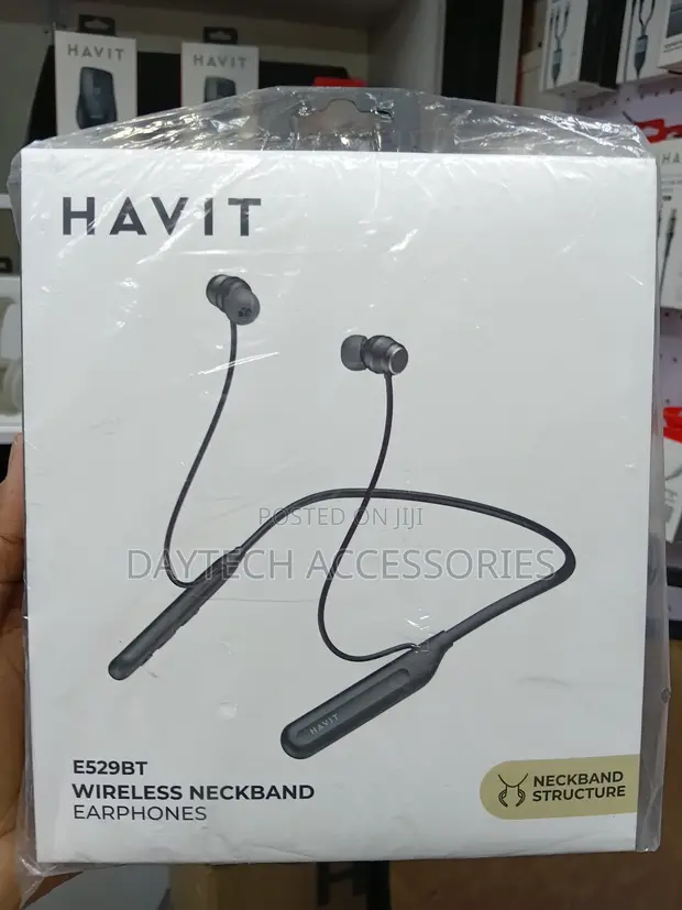Havit E529BT Wireless Neckband Earphones - Black - 1