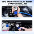 33 Pcs Radiator Pressure Tester & Vacuum Cooling System Kit - 3