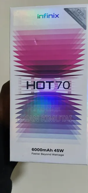 Infinix Hot 70 Mpya 128GB Rangi ya Chungwa