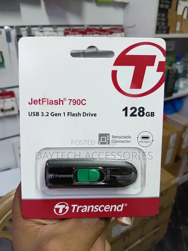 Transcend JetFlash 790C 128GB USB 3.2 Type-C Flash Drive - 1