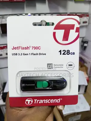 Transcend 128GB JetFlash 790C USB Type-C Flash Drive - Black