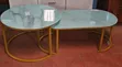 Meza Mbili za Kahawa za Marble (Glass Effect) Nyeupe - 2