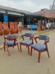 Viti vya Mlo vya Mahogany Imara (Set ya 4) - Mgahawa/Mapokezi - Grey - 1