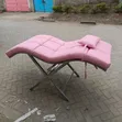 Kitanda cha Pinki cha Ngozi cha Kope na Fremu ya Fedha - 2