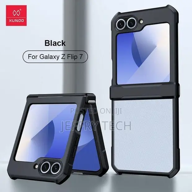 Anti-Yellowing Hard Acrylic Case with Black Edges for Samsung Z Flip 7 - 1
