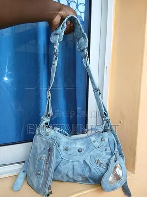 Preloved Ladies Handbag - Baby Blue Genuine Leather