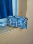 Mkoba wa Bi Mrembo Uliotumika - Ngozi Halisi Rangi ya Bluu ya Mtoto - 2