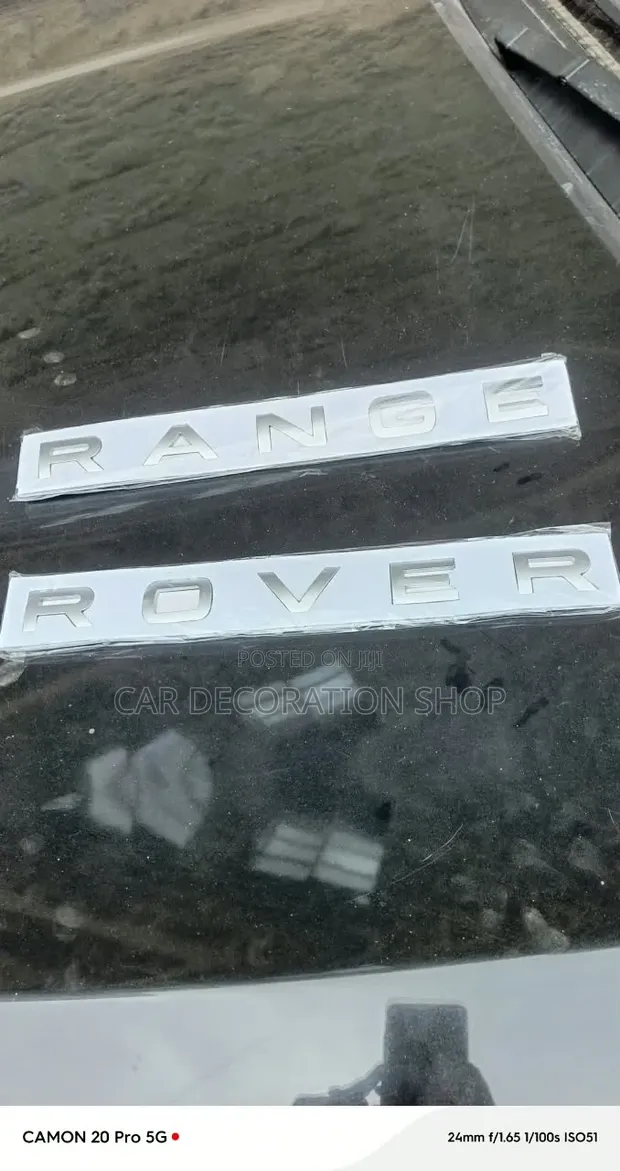 Nembo ya Herufi za Range Rover Fedha kwa Hood au Tailgate - 1