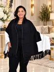 Two-Sided Shawl with Pockets - 3