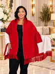 Two-Sided Shawl with Pockets - 5