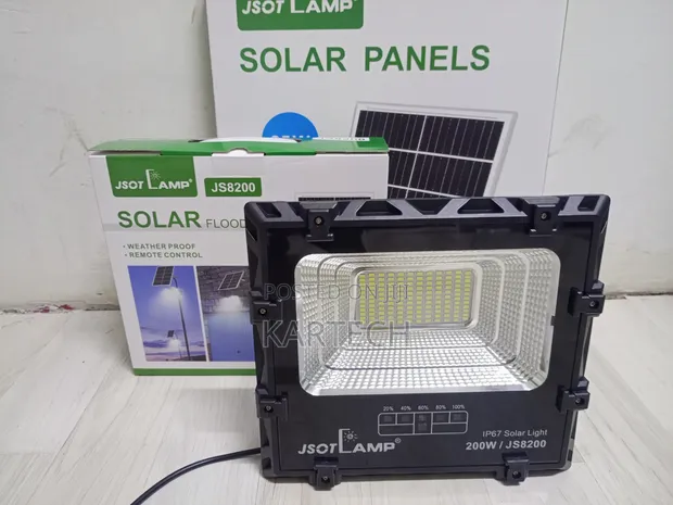 JSOT JS8200 200W IP67 Solar Floodlight yenye Remote - 1