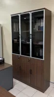 Boss Office Products Kabati la Ofisi la Mbao lenye Milango ya Kioo - Brown - 5