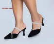 Victoria Kitted Suede Black Heels - 1
