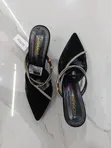 Victoria Kitted Suede Black Heels - 3