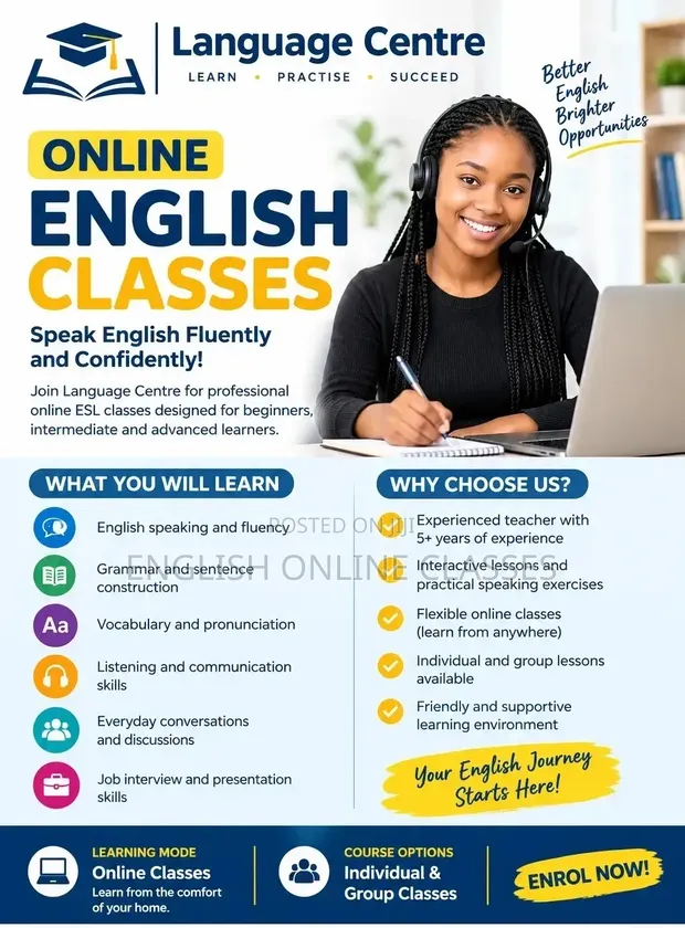 Madarasa ya Kiingereza Mtandaoni - Language Centre - 1