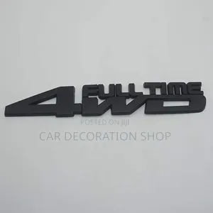 Matte Black 3D Metal Full Time 4WD Decorative Body Stickers