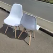 Stylish Plastic Chair with Wooden Stands - 2