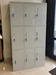 9-Door Metallic Locker Cabinet - Steel Staff Storage - 1